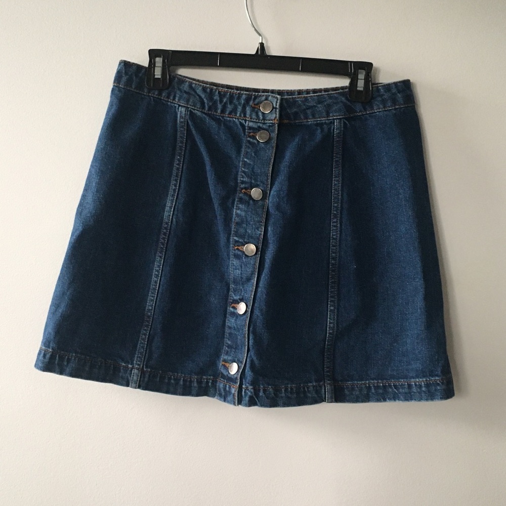 Button up denim skirt